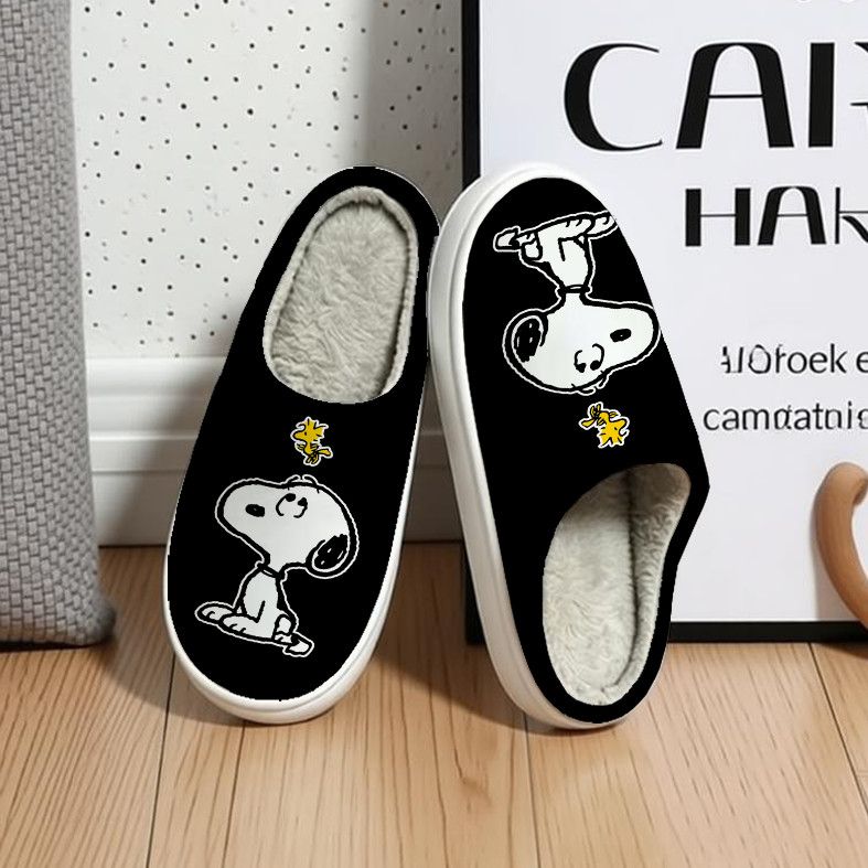 Winter Clothing Anime - Cute Snoopy Peanuts Cartoon Cotton Slippers