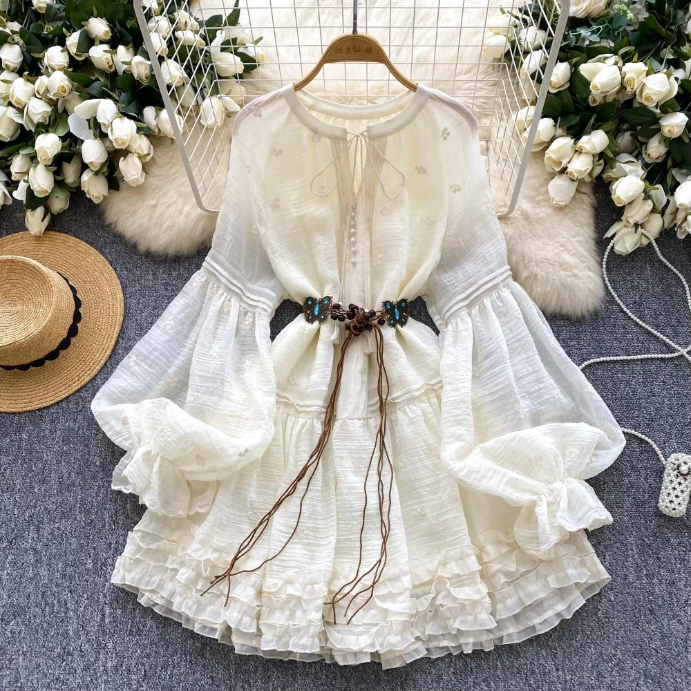 Sweet Embroidered O-neck Lace- - Winter Clothing Dress Up review and price