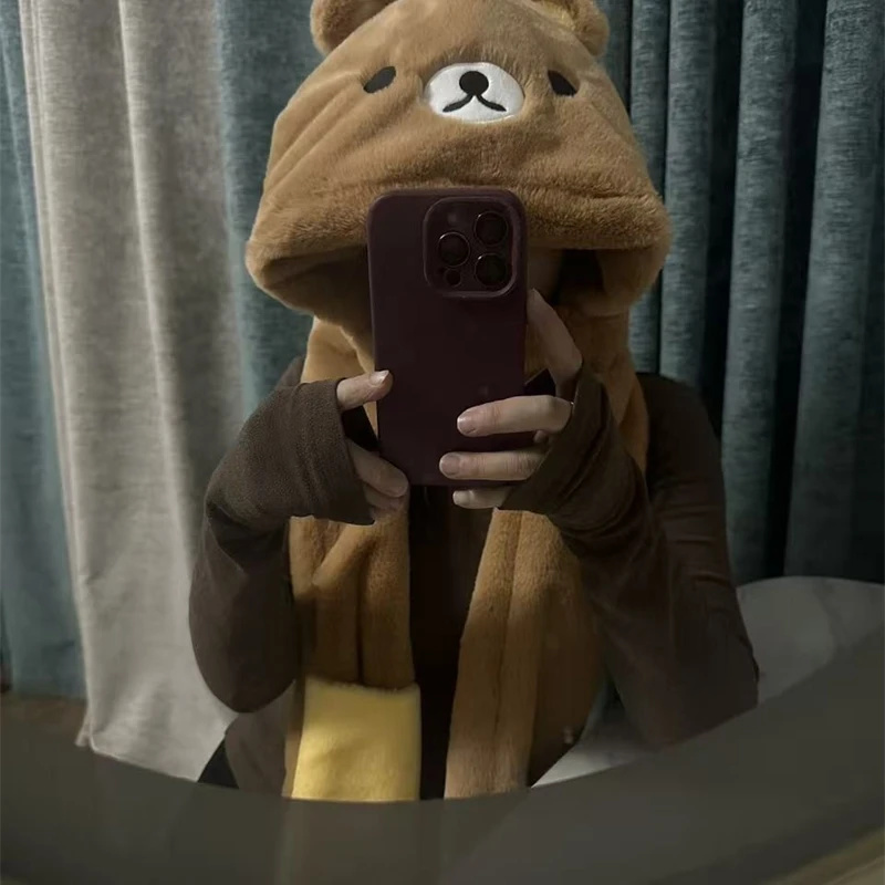 3 In 1 Plush Thick Hooded Hat  - Winter Clothing Accessories review and price