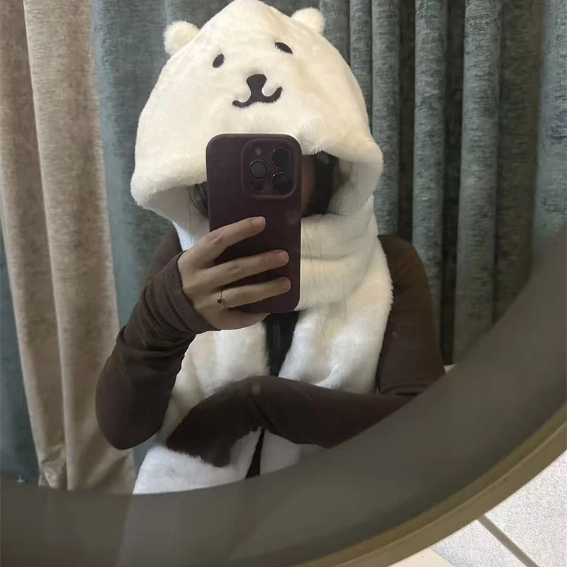 3 In 1 Plush Thick Hooded Hat  - Winter Clothing Accessories review and price
