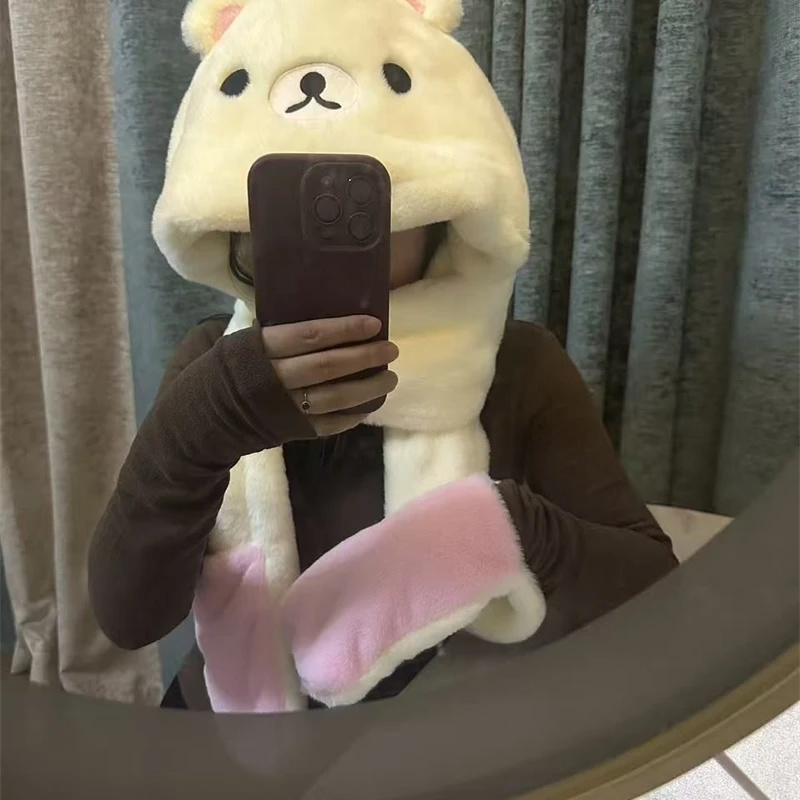 3 In 1 Plush Thick Hooded Hat  - Winter Clothing Accessories review and price